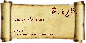 Pausz Áron névjegykártya
