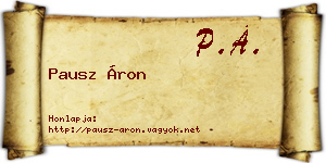 Pausz Áron névjegykártya