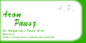 aron pausz business card