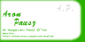 aron pausz business card